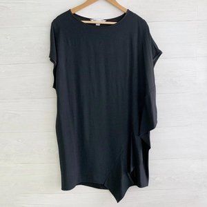 Diane von Furstenberg - Lolani Black asymmetrical shift tunic dress, S